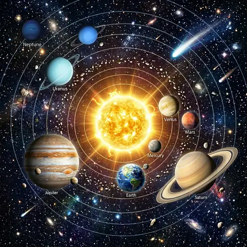 Solar System - Planets, Sun, Asteroids & Comets