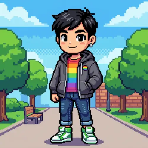 Cute Pixel Art of a Young Gay Character