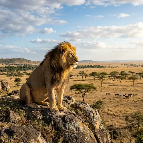 Majestic Lion in Natural Habitat | Symbol of Strength & Royalty