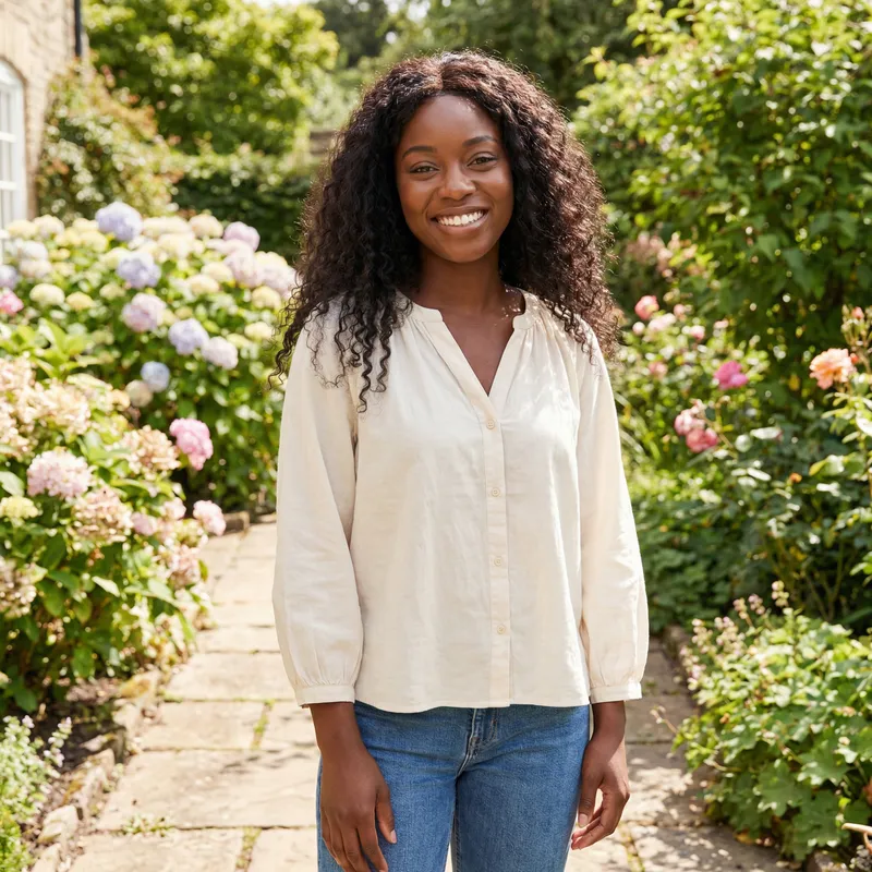 Radiant Beauty: Beautiful Girl in Serene Garden