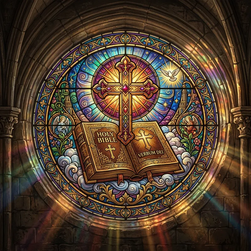 Vibrant Stained Glass Window Art | Religious Inspiration