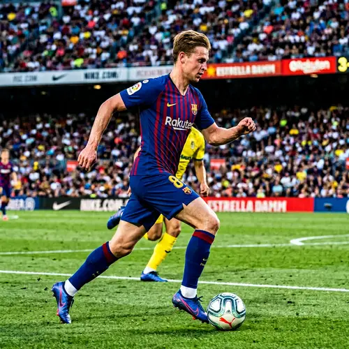 Professional Football Player Dribbling Soccer Ball | Website Name