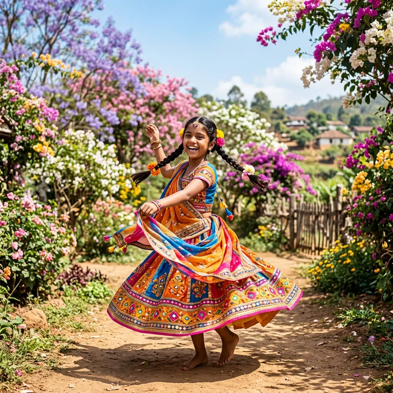 Captivating Girl Under Bright Sun