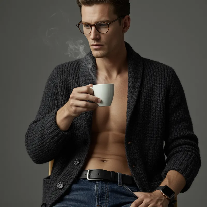 Stylish Cardigan Outfit for Men with Accessories