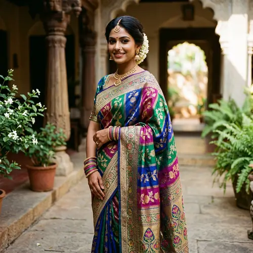 Beautiful Girl in Saree: Traditional South Asian Attire