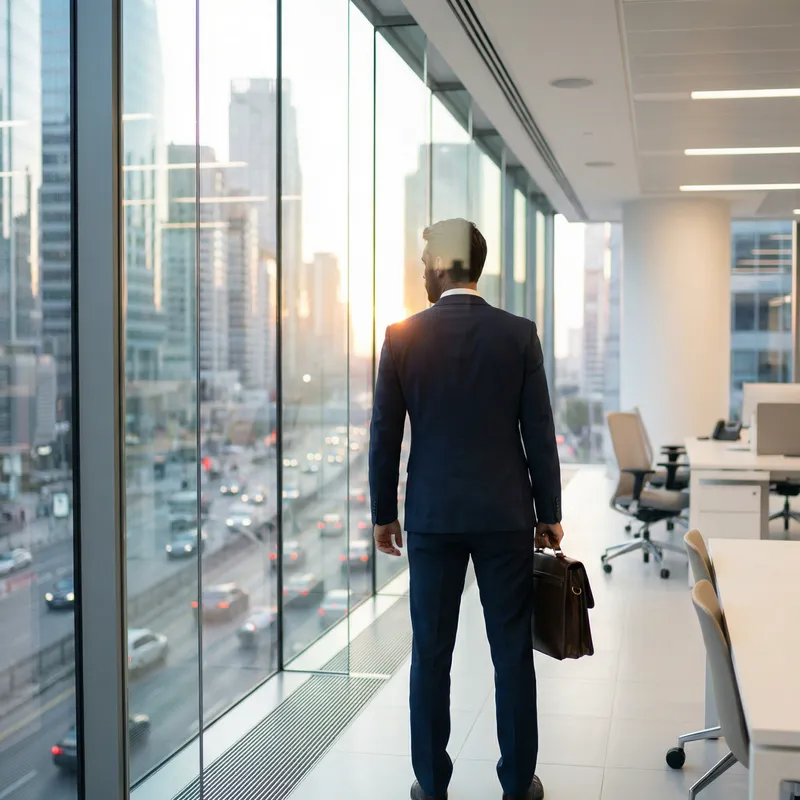Confident Businessman Jack Conway in Professional Office Scene