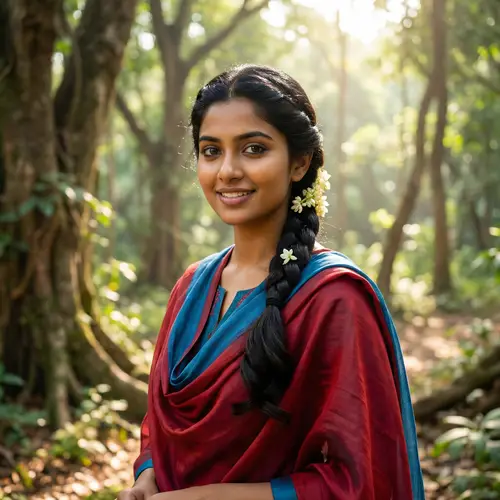 Captivating Young Woman in Serene Setting | South Asian Beauty