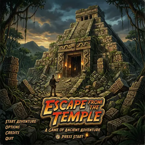 Escape from the Temple: Adventure Game Screen