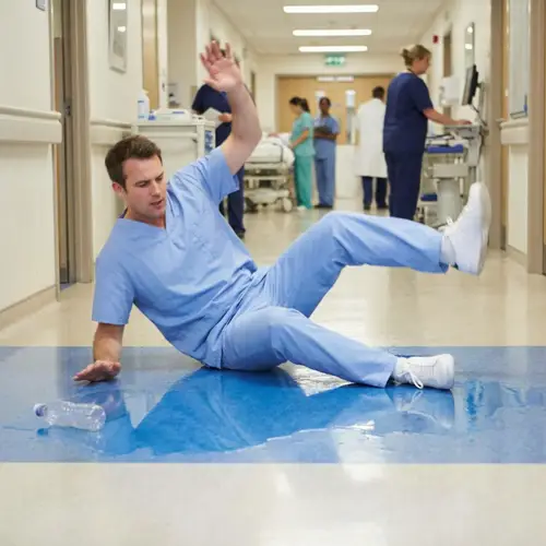 Nurse Slips on Hospital Floor - Safety Tips
