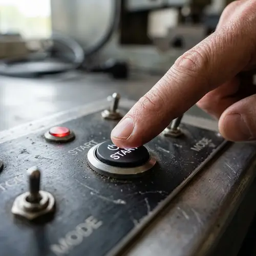 Close-Up of a Finger Pressing a Button