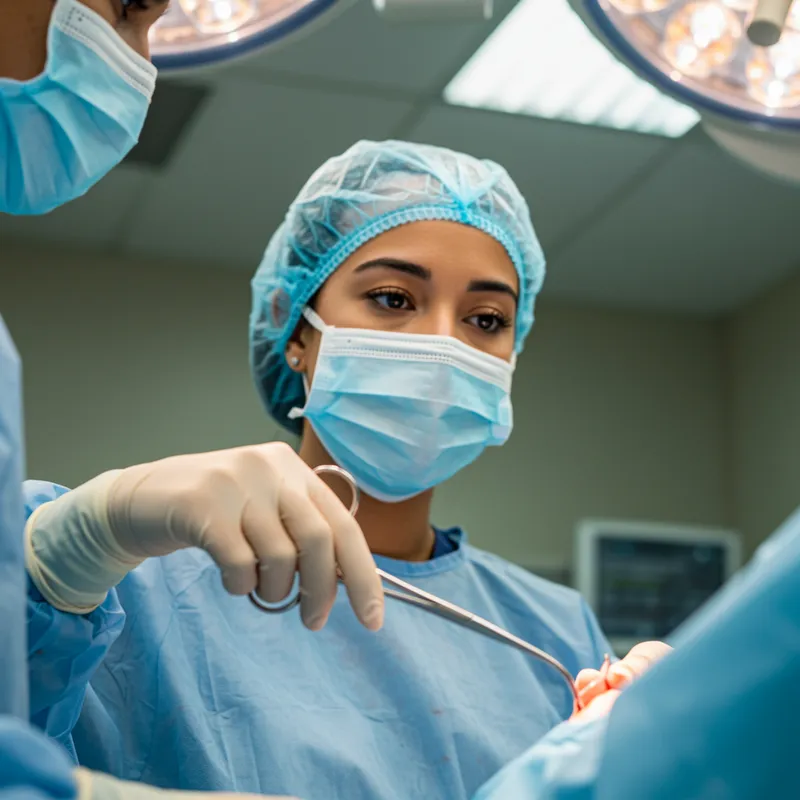 Surgical Assistant at Work: Close-Up Insights