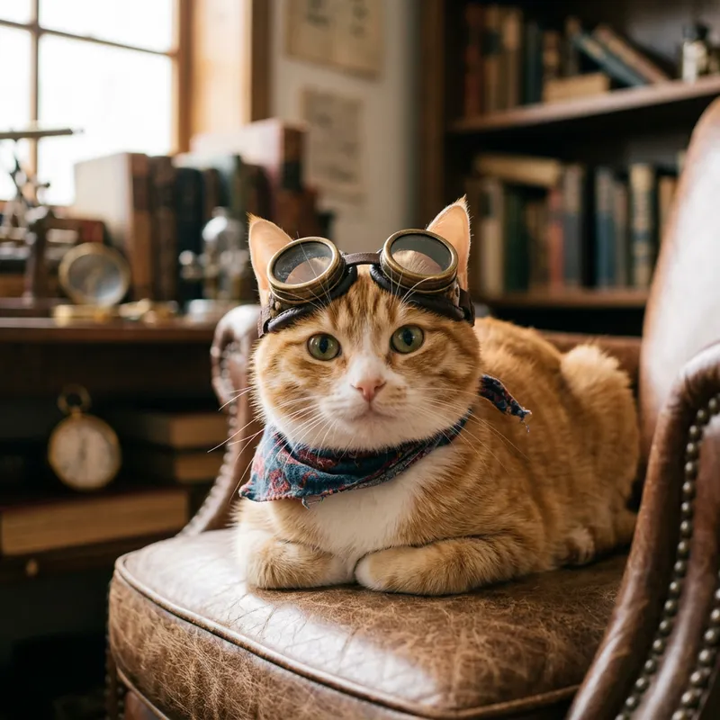 Cute Cat Wearing Goggles