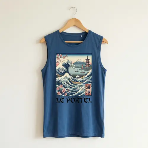 Ukiyoe Style T-Shirt of Le Portel