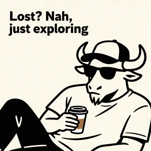 Chill Minotaur T-Shirt Design with Coffee & Shades