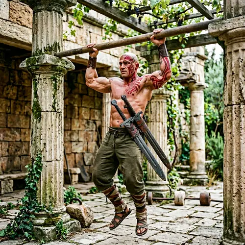 Kratos Performing Pull-Ups: Strength and Power Training