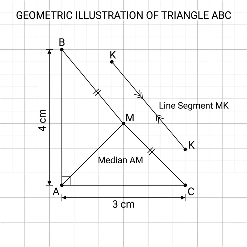 Right Semi-Equilateral Triangle ABC: 4cm AB, 3cm AC Right Semi-Equilateral Triangle ABC: 4cm AB, 3cm AC