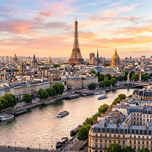 Stunning Paris Landscape - Eiffel Tower, River Seine