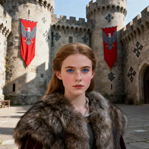 Majestic 20-Year-Old Princess in Medieval Castle