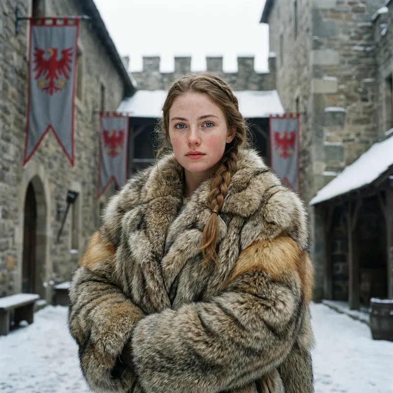 Majestic 20-Year-Old Princess in Medieval Castle