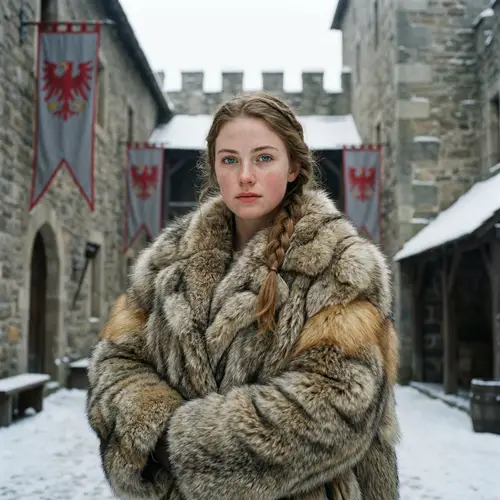 Majestic 20-Year-Old Princess in Medieval Castle