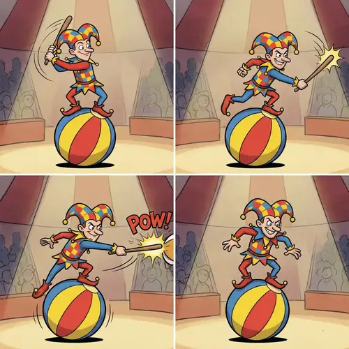 Circus Jester Animation on a Ball