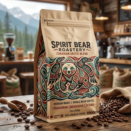 Coffee Roasted Bean Package - Native Canadian Design