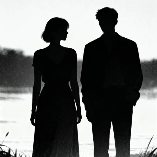 Silhouettes of Male and Female Figures