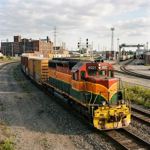 Powerful Diesel Locomotive in Bold Colors