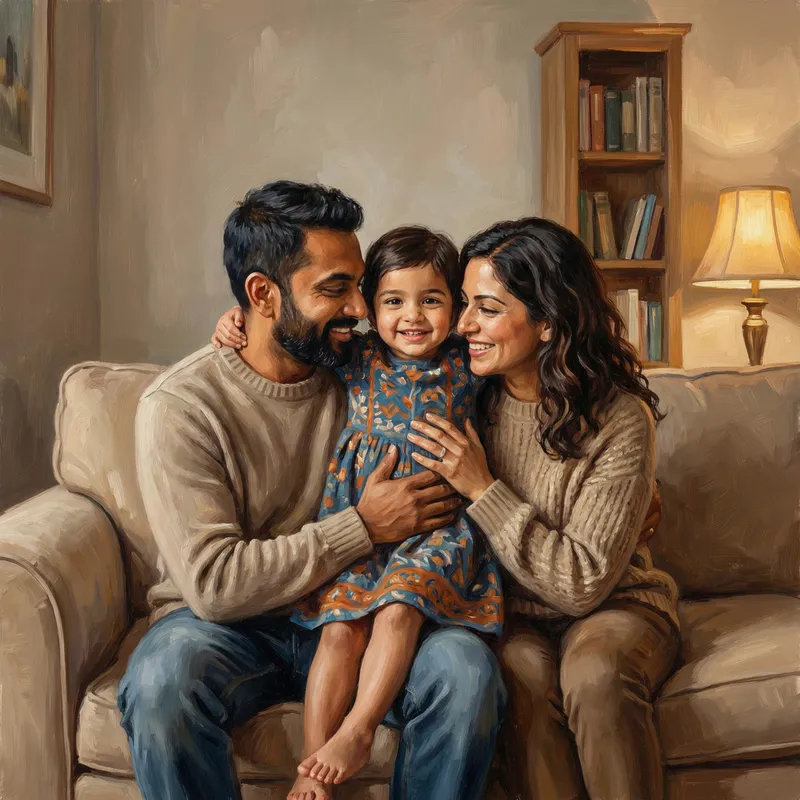 Beautiful Child Love | Heartwarming Family Painting