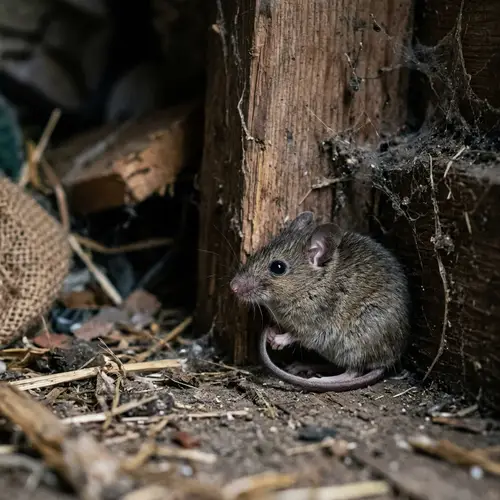 Scared Mouse: Fearful Rodent Image