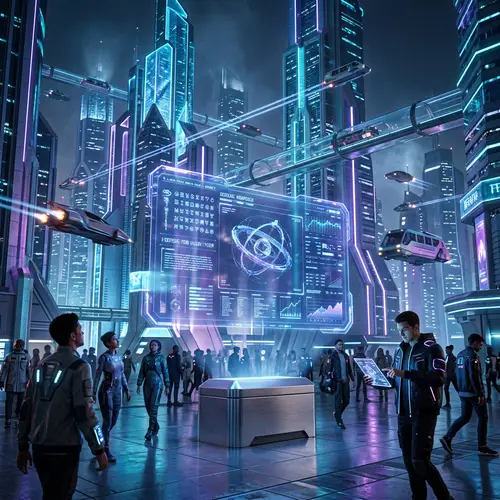 Futuristic Sci-Fi Technology Scene