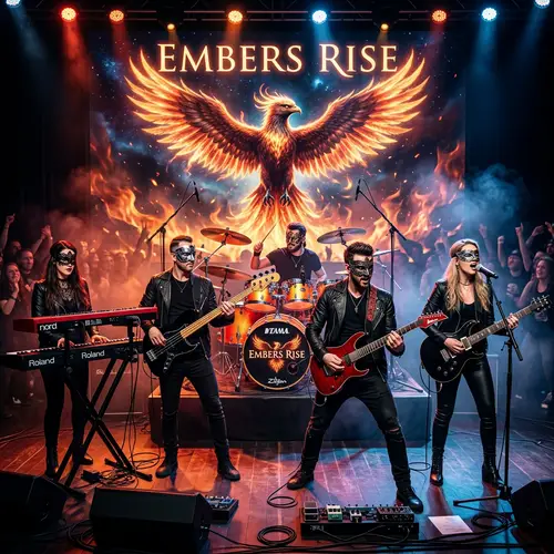 Vibrant Music Band with Phoenix Backdrop | Live Performance