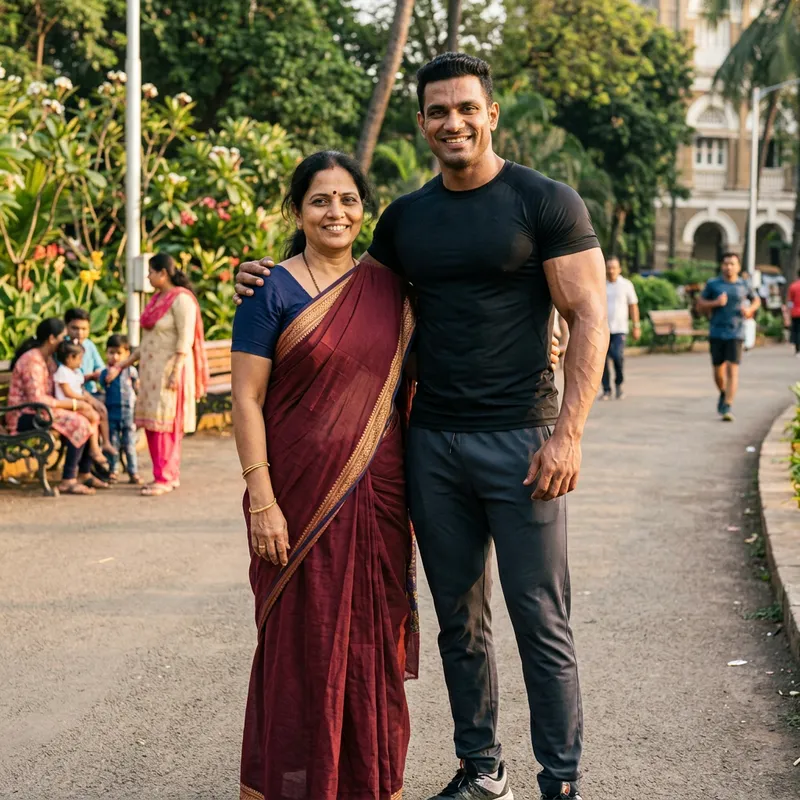 Indian Women Milf with Body Builder - Strong Beauty