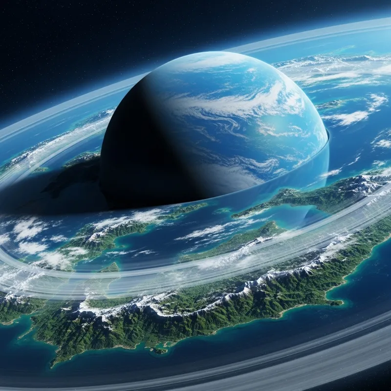 Blue Ringed Planet with Crystal Clear Water