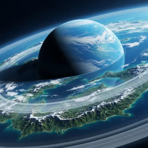 Blue Ringed Planet with Crystal Clear Water