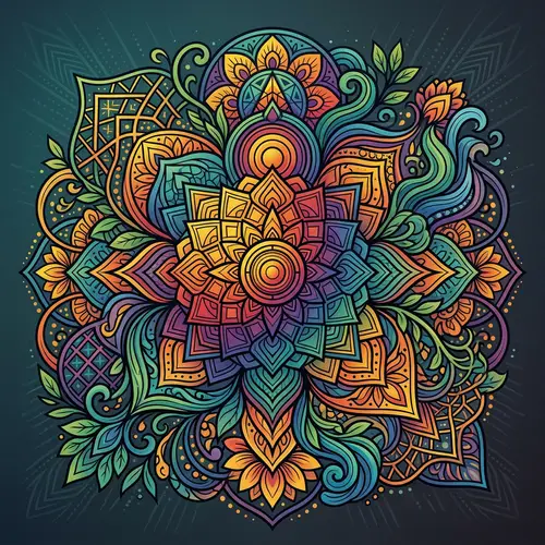 Intricate Geometric Pattern Design with Color Gradients