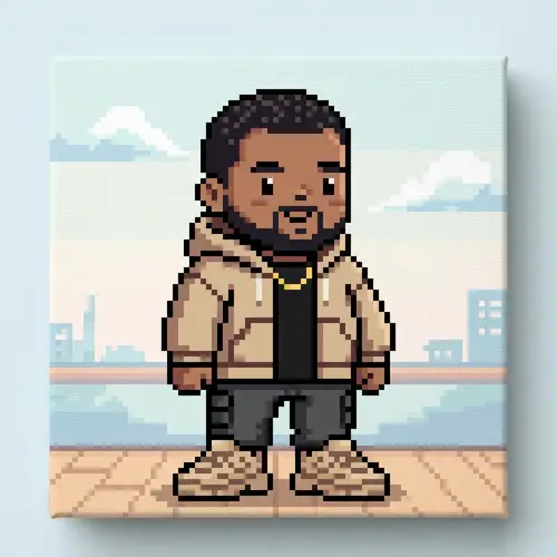 Cute Pixel Art of Kanye West