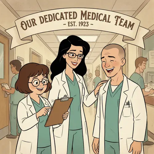 Animated Medical Team Poster - Classic Animation Style