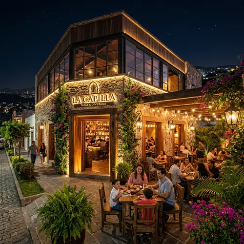 Family-Friendly Bar Design in Cuernavaca at Night
