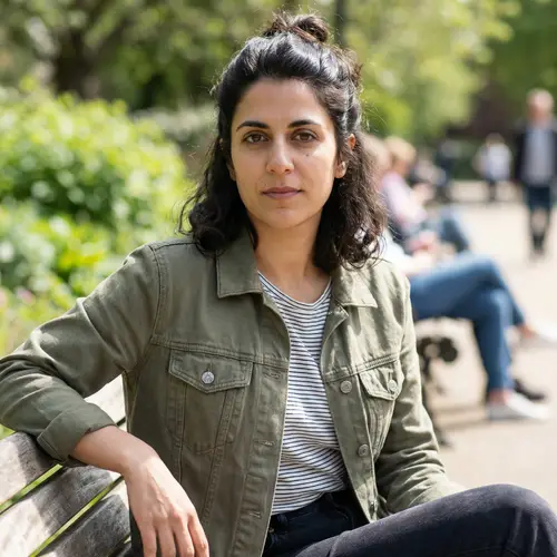 Dark Hair, Dark Eyes Woman Portrait