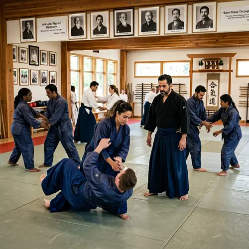 Diverse Aikido Practice in Modern Dojo - Energetic & Positive Atmosphere