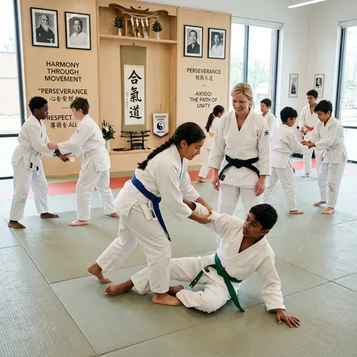 Diverse Group of Children Practicing Aikido | Aikido Hall Energy