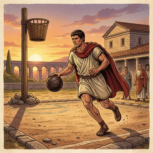 Roman Era Basketball Player Illustration
