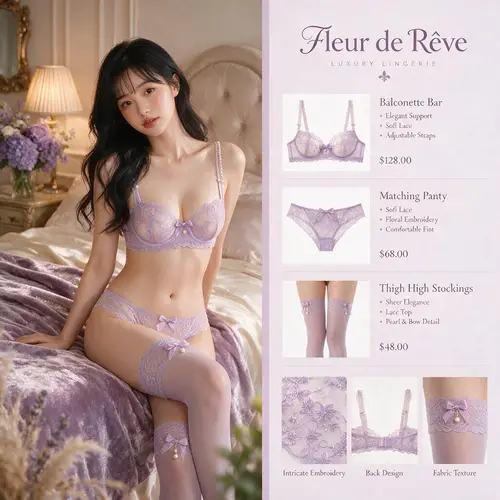 Luxury Lingerie Set: Fleur de Rêve Collection