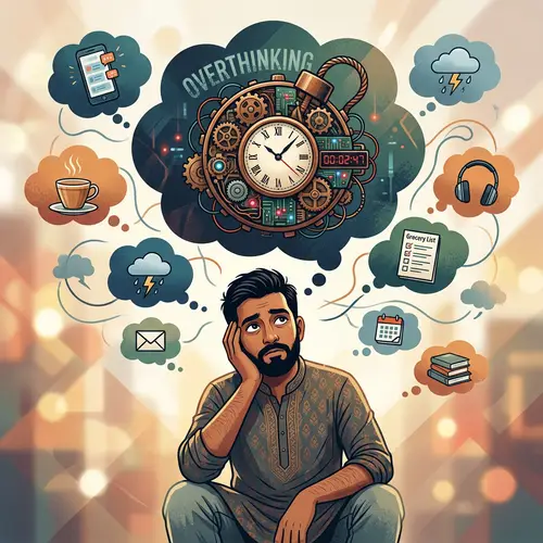 Intricate Overthinking Symbol by South Asian Male