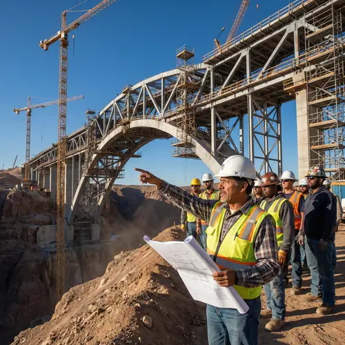 Innovative Hispanic Engineer Leading Majestic Construction Project