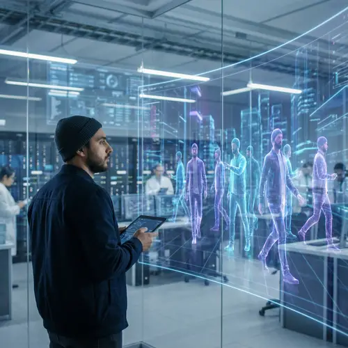 3D Style Image with Man and Digital Clones