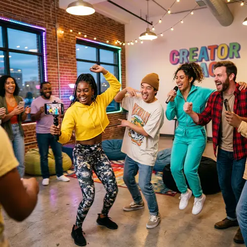 Vibrant and Lively Scene with Diverse Participants | Modern Fun Activities