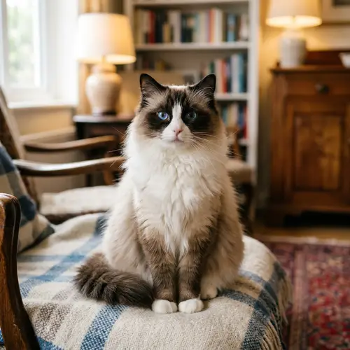 Ragdoll Cat Sitting Upright