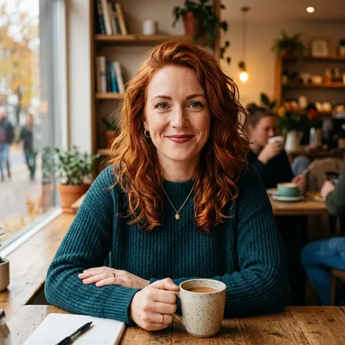 35-Year-Old Woman with Red Hair Illustration